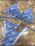 Fendi Blue Graffiti Bikini