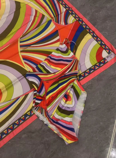 1pc Pucci Swimsuit With Scarf