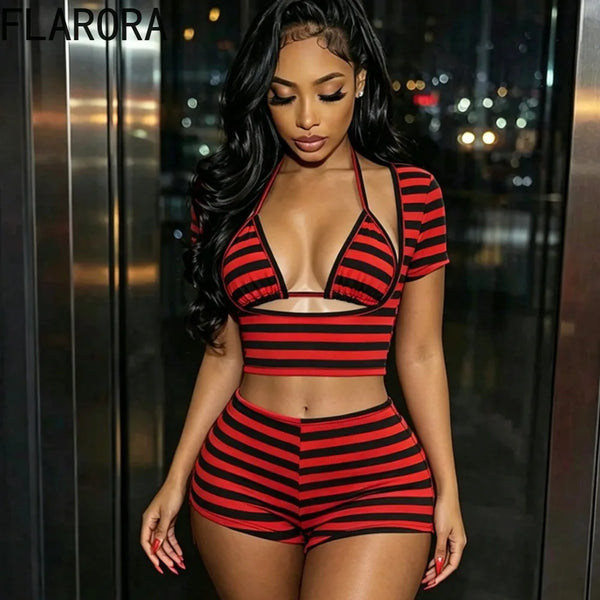 Trendy Striped 3-Piece Set