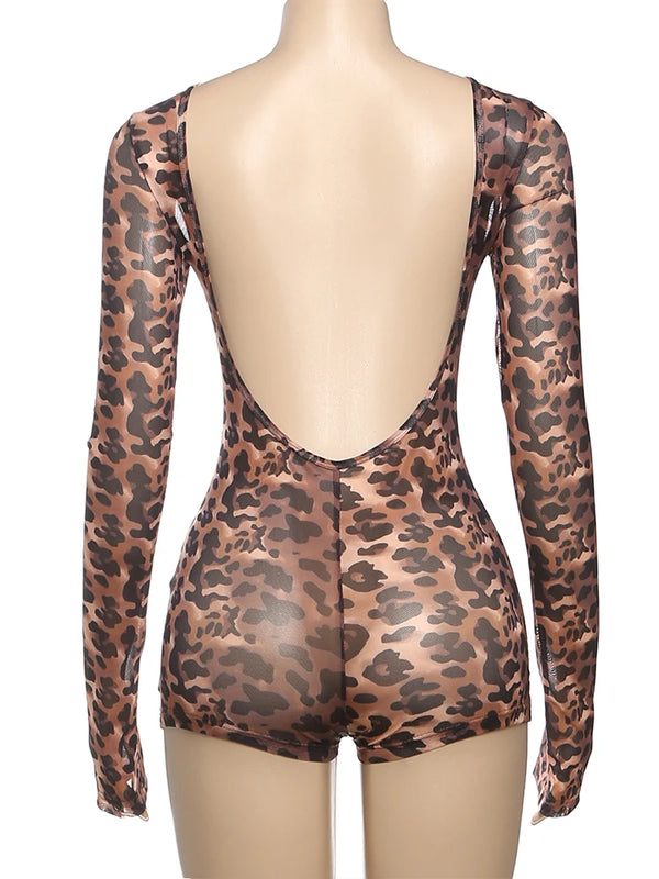 Wild Leopard Print Romper